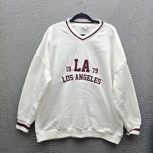 Orange Kiss LA Los Angeles White and Maroon Sweatshirt Size 1X